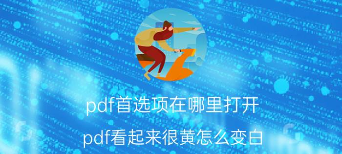 pdf首选项在哪里打开 pdf看起来很黄怎么变白？